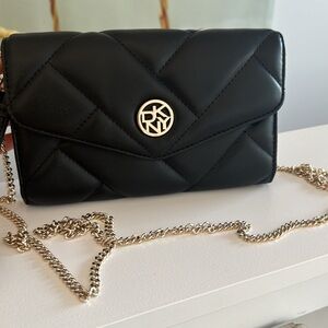 DKNY black cushioned purse